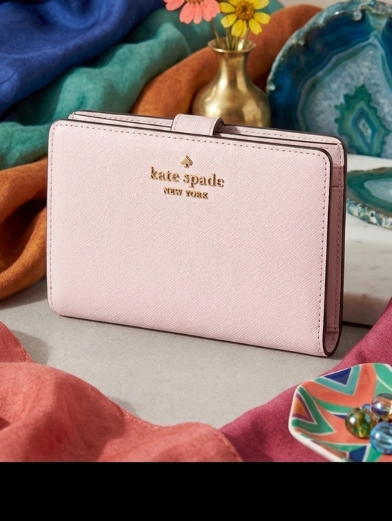 kate spade Handbags - Kate Spade Staci Large Slim Bifold Wallet Pink Saffiano Leather ID Window NWT